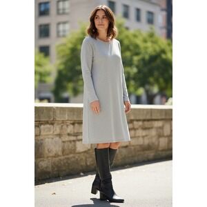 GAP Shift Dress Womens XL Gray Long Sleeve Crew NWT
